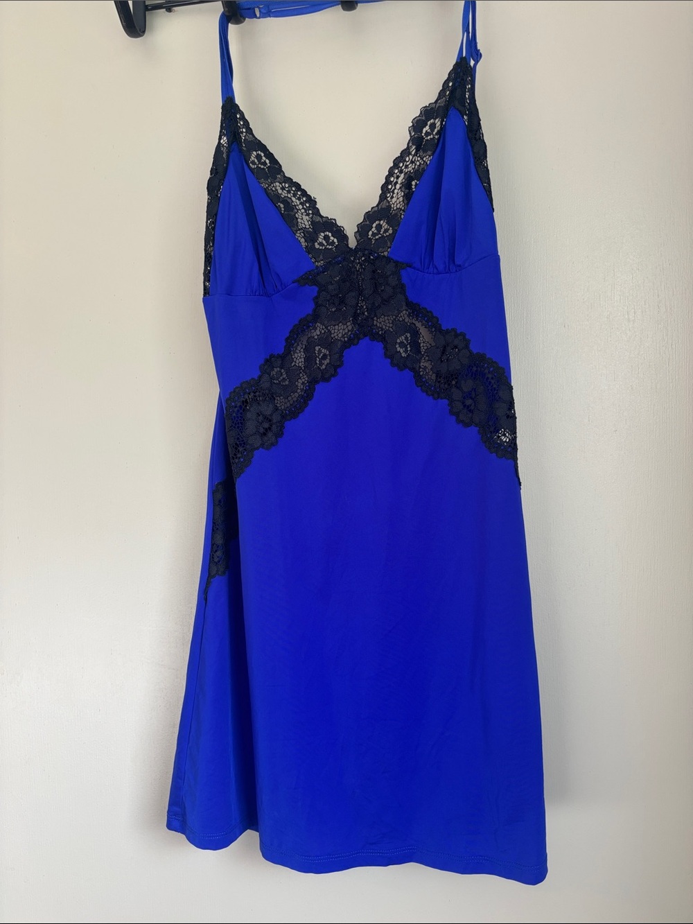 Women's Royal Blue Lace-Trim Slip Dress